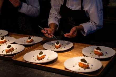 Salle du restaurant étoilé Luxembourg · Louis Linster